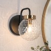 LNC Astrid Polished Gold and Matte Black Modern/Contemporary Vanity  Lights,Textured Globe Glass,1 Light/2 Light/3 Light/4 Light - 2 of 4