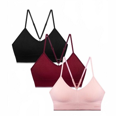 Women's Wo's 3-pack Seamless Braid Texture Bralette With Contrast Line - Danskin