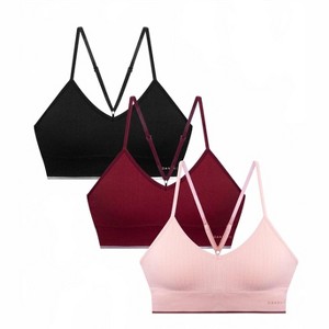 Women's Wo's 3-pack Seamless Braid Texture Bralette With Contrast Line - Danskin - 1 of 4