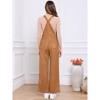 INSPIRE CHIC Women's Faux Suede Overall Wide Leg High Waist Adjustable Straps Casual Jumpsuit - 3 of 4