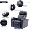 270° Power Swivel Recliner with LED Lights, 360° Tray Table & USB Port - Home Theater Electric Chair for Living Room - 4 of 4