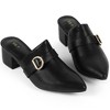 BLISSFUL STEP Women's Pointed Toe Slip on Chunky Heel Mules - 3 of 3