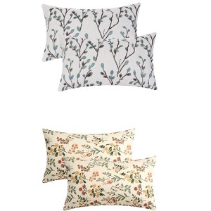 REGALWOVEN 4 Pcs Floral Pattern Throw Pillow Covers for Home Decor - 1 of 4