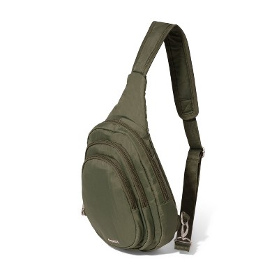 Baggallini Securtex Anti-Theft Multi Zip Sling Bag - Thyme — фото 2