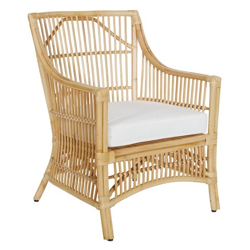 A & B Home Transitional Magy Natural Side Chair with Woven Rattan 48391