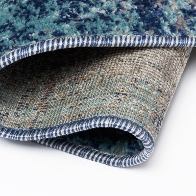 Luxe Weavers Blue Abstract Stain-Resistant Area Rug 2x3