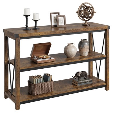 Farmhouse Entryway Table, 47 Inch Console Table with Storage, 3 Tier Wood Console Table for Living Room,  Hallway Table for Foyer, Entryway, Sofa