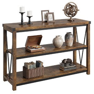 Farmhouse Entryway Table, 47 Inch Console Table with Storage, 3 Tier Wood Console Table for Living Room,  Hallway Table for Foyer, Entryway, Sofa - 1 of 4
