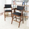 NicBex Mid-Century Modern Leather Upholstery Dining Chair Set of 2 with Arm Support Farmhouse Kitchen Side Chairs for Living room - 2 of 4