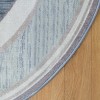 Kaplan Early Learning Sense of Place Indoor Highland Stripe Blue Carpet - 4' x 6' Oval - 3 of 4
