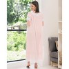 ADR Women's Cotton Nightgown Amelia Short Sleeve Lace Trim Button Up Long Vintage Night Dress Gown - 3 of 4