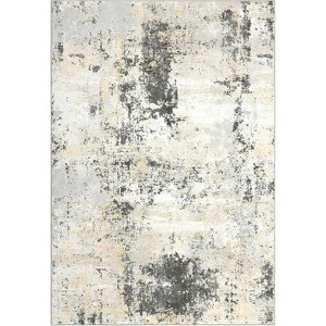 Modern Abstract Washable Rug - Soft Low-Pile, Non-Slip Indoor Carpet for Living Room, Bedroom, Office - 1 of 4