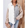 Clearlove Women's Color Block Corduroy Relaxed Shirt Jacket Oversized Button Front Casual Cover-Up - 2 of 4