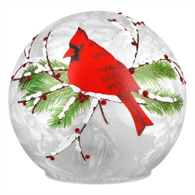 6in Christmas LED Globe with Cardinal motif Decorative Holiday Scene Props - Haute Décor