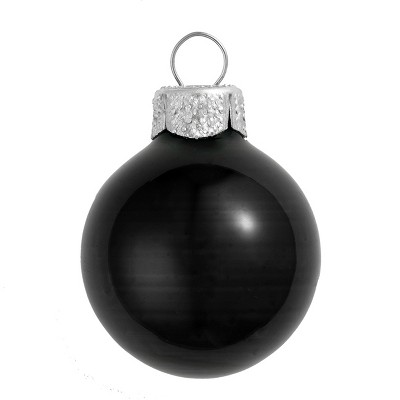 Northlight 6ct Shiny Glass Ball Christmas Ornament Set 4" - Black