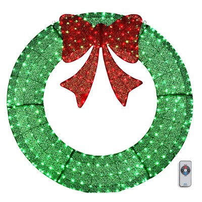 Karl Home 60 inch Pre-Lit Outdoor Christmas Wreath Decoration