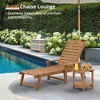 Outdoor Chaise Lounge, 79'' Oversized HDPS Chaise Lounger, 5 Positions Adjustable Lounge Chairs, Pool Lounge Chair with Wheels for Poolside, Backyard - 3 of 4