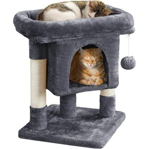 Heybly 23.5in Cat Tree Tower, Cat Condo with Sisal-Covered Scratching Posts, Cat House Activity Center Furniture - 1 of 4