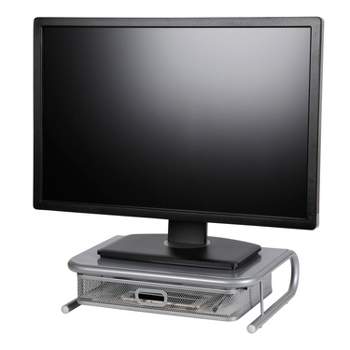 Mesh Monitor Stand with Drawer Silver - Brightroom™