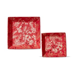 TAG Christmas Sprig Catch All Vanity Jewelry Keys Coins Tray, Set of 2 - 1 of 2