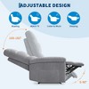 Recliner Chair, Manual Recliner with Side Pocket, Adjustable Fabric Single Sofa, Ergonomic Back Support for Living Room, Nursery, Bedroom - 4 of 4