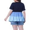 Agnes Orinda Women's Plus Size Babydoll Ruffle Tiered Short Sleeve Lace Trim Casual Loose Flowy Swing Blouses - 4 of 4