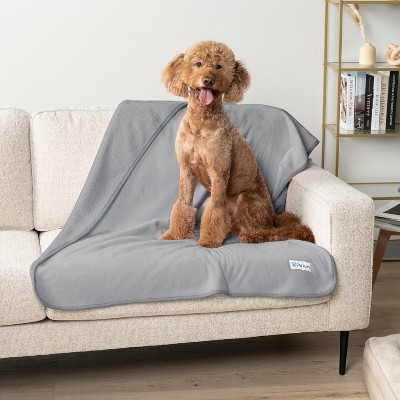 PetAmi Waterproof Dog Blanket For Pet Cat, Faux Shearling Fleece Couch Cover, Soft Plush Washable Reversible Throw