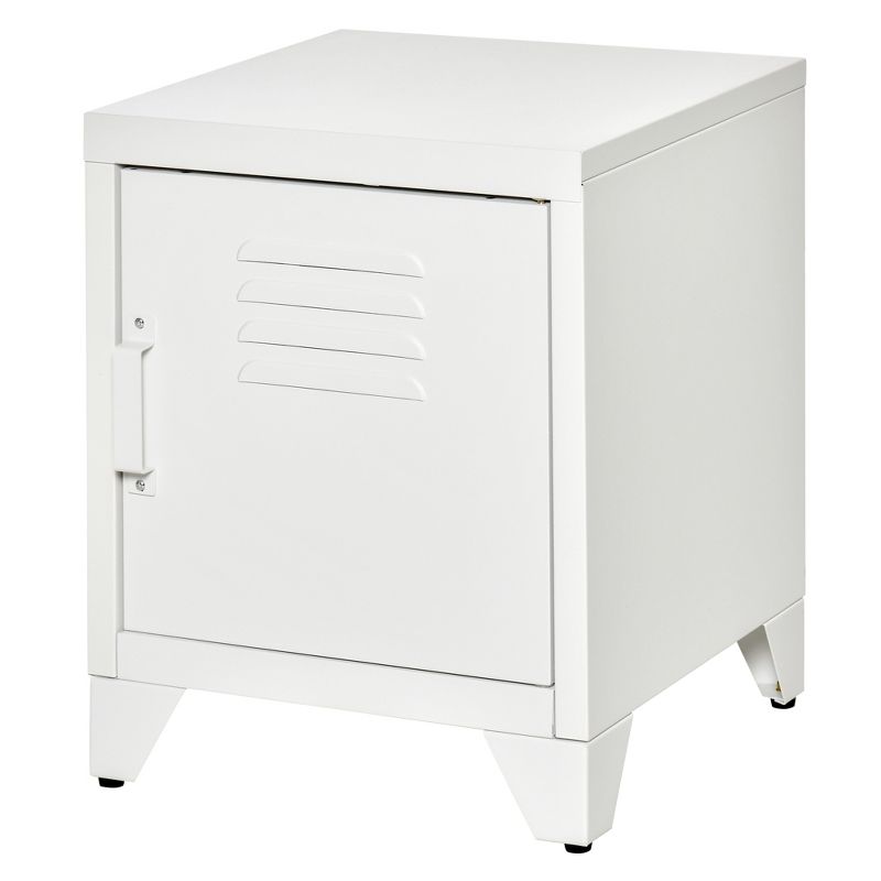 HOMCOM Industrial End Table, Living Room Side Table with Locker-Style Door and Adjustable Shelf, 4 of 7