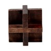 Wood Geometric Sculpture - Rustic Handcrafted Decorative Object for Shelf, Desk, or Table - Wooden Accent for Home & Office - 2 of 4