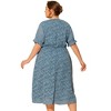 Agnes Orinda Women's Plus Size Elegant Lace Floral Ruffle Short Sleeve V Neck Trendy Tunic Dresses - 4 of 4