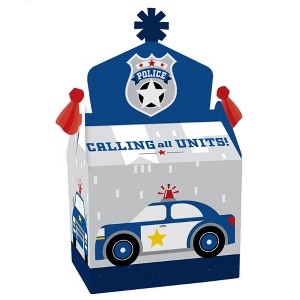 Big Dot of Happiness Calling All Units - Police - Treat Box Party Favors - Cop Birthday Party or Baby Shower Goodie Gable Boxes - Set of 12 - 1 of 4