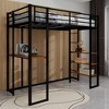 Twin Size Iron Bed Frame with Table and L-Shaped Desk for Bedroom or Apartment - 3 of 4