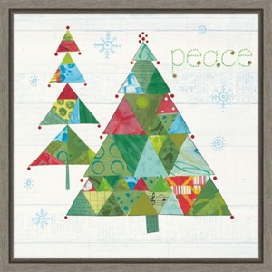 Amanti Art Christmas Patchwork IV (Tree) by Courtney Prahl Canvas Wall Art Print Framed 16 x 16-in. - 1 of 4