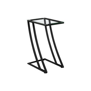 FONTOI C-shaped Side Table with Unique Z-Shaped Base, Portable Bedside Table, Snack Stand, Easy to Move for Living Room, Bedroom, Black, - 1 of 4