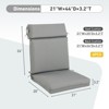 Aoodor 4Pcs Outdoor Cartridge High Back Dining Chair Cushion Set, Fade and Water Resistant Polyester Fabric Cover with Ties and Zipper - 4 of 4