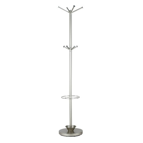 Costway Metal Coat Hat Rack Organizer Clothes Hanger Hooks Tree Stand  Umbrella Holder : Target