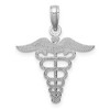 Black Bow Jewelry 14k White Gold Polished Caduceus Pendant - 3 of 4