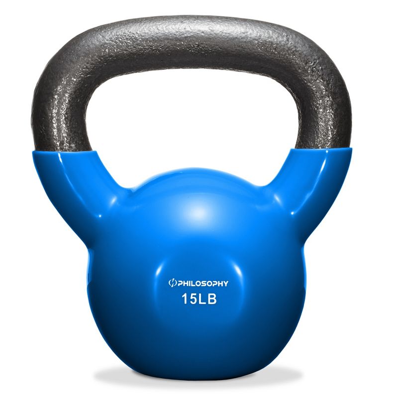 Philosophy Gym Vinyl Coated Cast Iron Kettlebell Weights  - Blue, 2 of 7