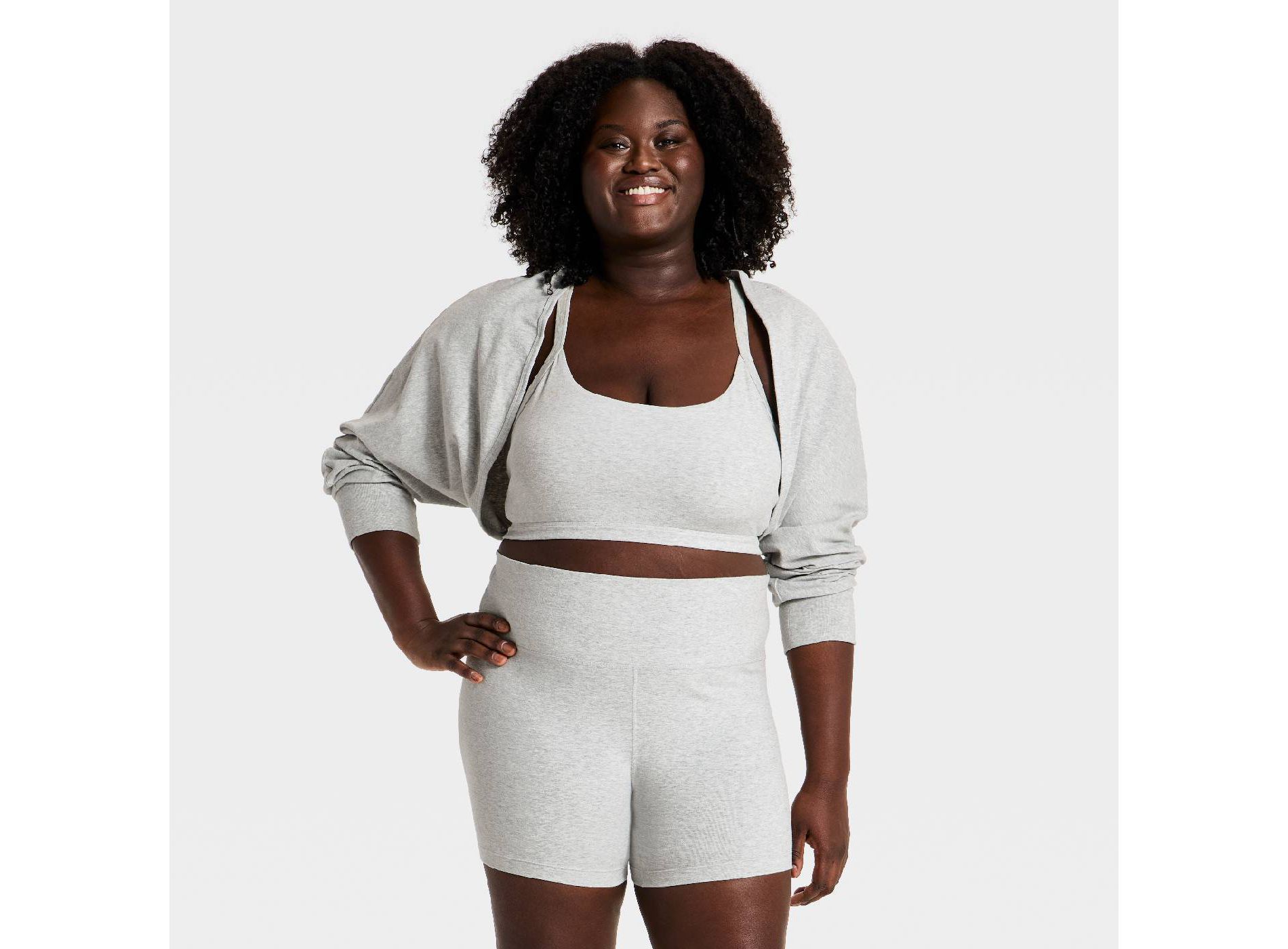 Women's Long Sleeve Cotton Balance Cropped Shrug - All In Motion™ Heather Gray 2X