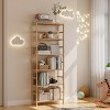 Artloge 6 Tier Tall Freestanding Storage Shelf Natural Bamboo Adjustable Bookcase Units Rack Organizer Stand for Kitchen Dining Room - 2 of 4