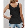 Womens Pointelle Knit U Neck Tank Tops Sleeveless Milanese Knit Sweater Tunic Blouse - 3 of 4