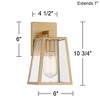 John Timberland Arrington Modern Outdoor Wall Light Fixtures Set of 2 Soft Gold Metal 10 3/4" Clear Glass for Post Exterior Barn Deck House Porch Yard - 4 of 4