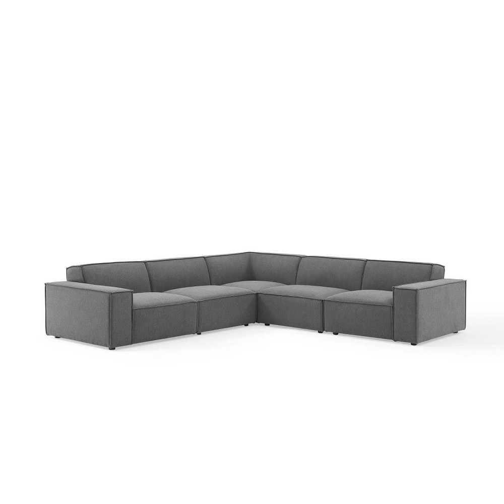 Photos - Sofa Modway 5pc Restore L-Shaped Sectional  Charcoal  