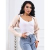 Coolmee Women's Ribbed Knit Crop Bolero  Open Front Drop Shoulder Long Sleeve Solid Loose Fit Knitted Crop Cardigan Shrug - 2 of 4