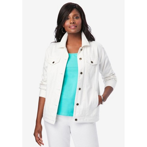 White cotton best sale denim jacket