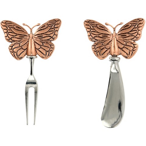 Pavilion Gift Company Butterflies - Charcuterie 2 Piece Utensil Set - Kitchen Utensil Sets