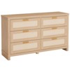 6 Drawer Rattan Dresser for Bedroom, Natural Wood Dresser Chest with Ample Storage, Boho Modern Dresser - 4 of 4