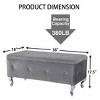 CAVINAS Polyester Storage Ottoman Bench with Button Tufted,Upholstered Storage Ottoman,Storage Benches for Living Room,Bedroom - 3 of 4