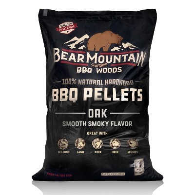 Bear Mountain BBQ Premium All Natural Earthy and Bold Oak Smoker Wood Chip Pellets For Outdoor Gas, Charcoal, and Electric Grills, 40 Pound Bag