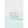 Slickblue Women's Earrings, Yellow Gold Open Round Hoop with Multi Pearl Drops, Small Size, 0.8" Diameter - 2 of 3